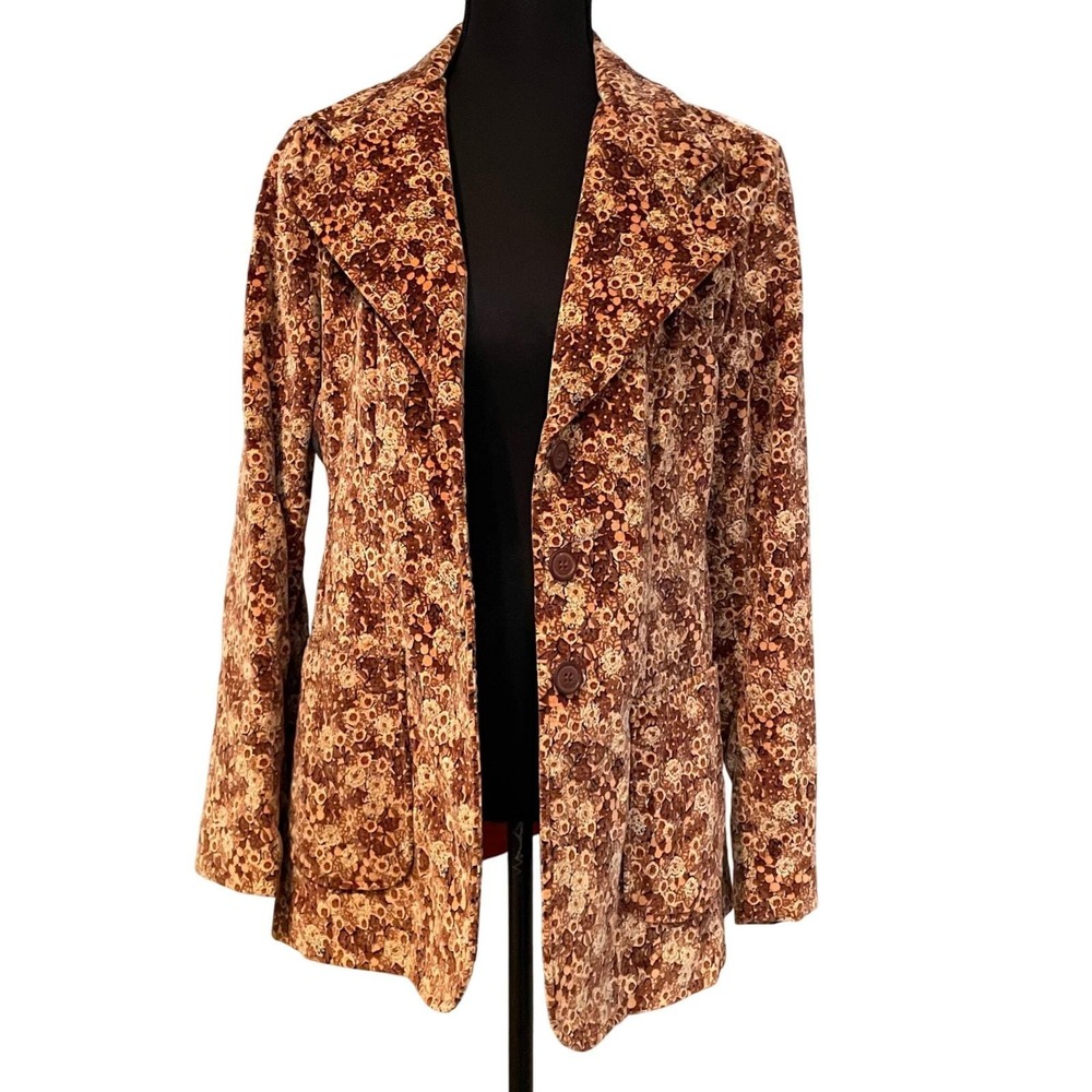 Marguerite Rubel San Francisco 60's Floral Velvet Blazer Jacket Women's No Size